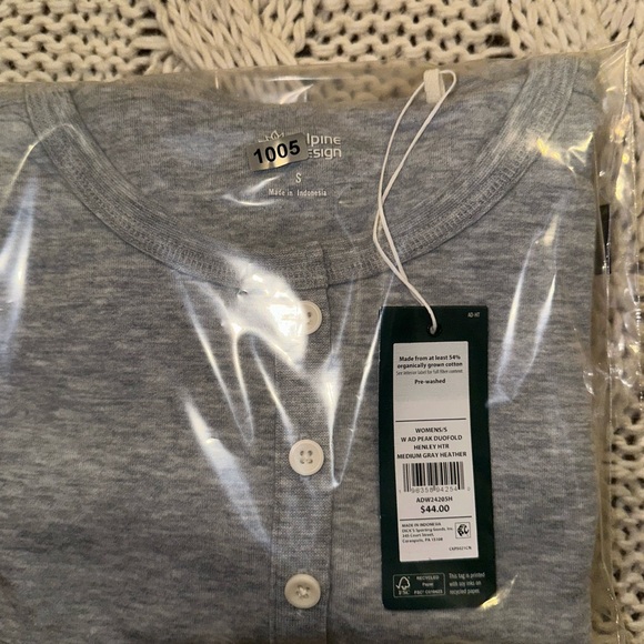 Alpine Design Gray Long Sleeve Henley Shirt New (S) - Picture 4 of 4